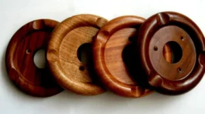 Standardized Natural Rosewood bases for Himalayan salt lamps, showing humidity control processing and premium finish ready for B2B export shipment.
