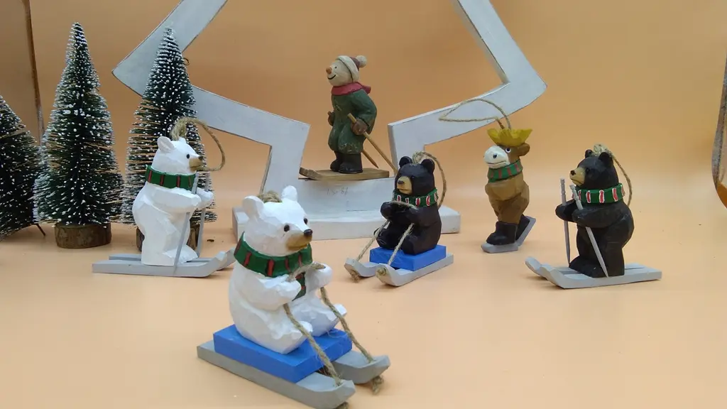  Corporate christmas ornaments featuring hand-painted wooden skiing animals for client gifts and factory-direct wholesale