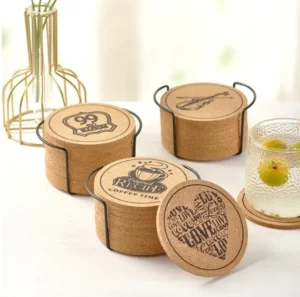 Wholesale custom logo cork coasters for hospitality and corporate gifting