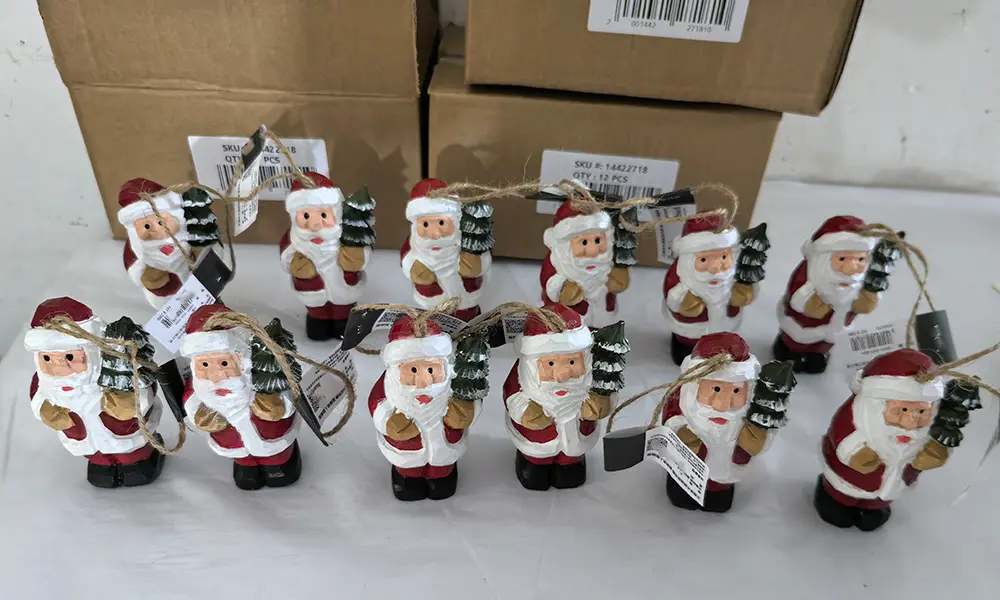 Pre-shipment QC inspection of wholesale wooden Santa Claus Christmas ornaments